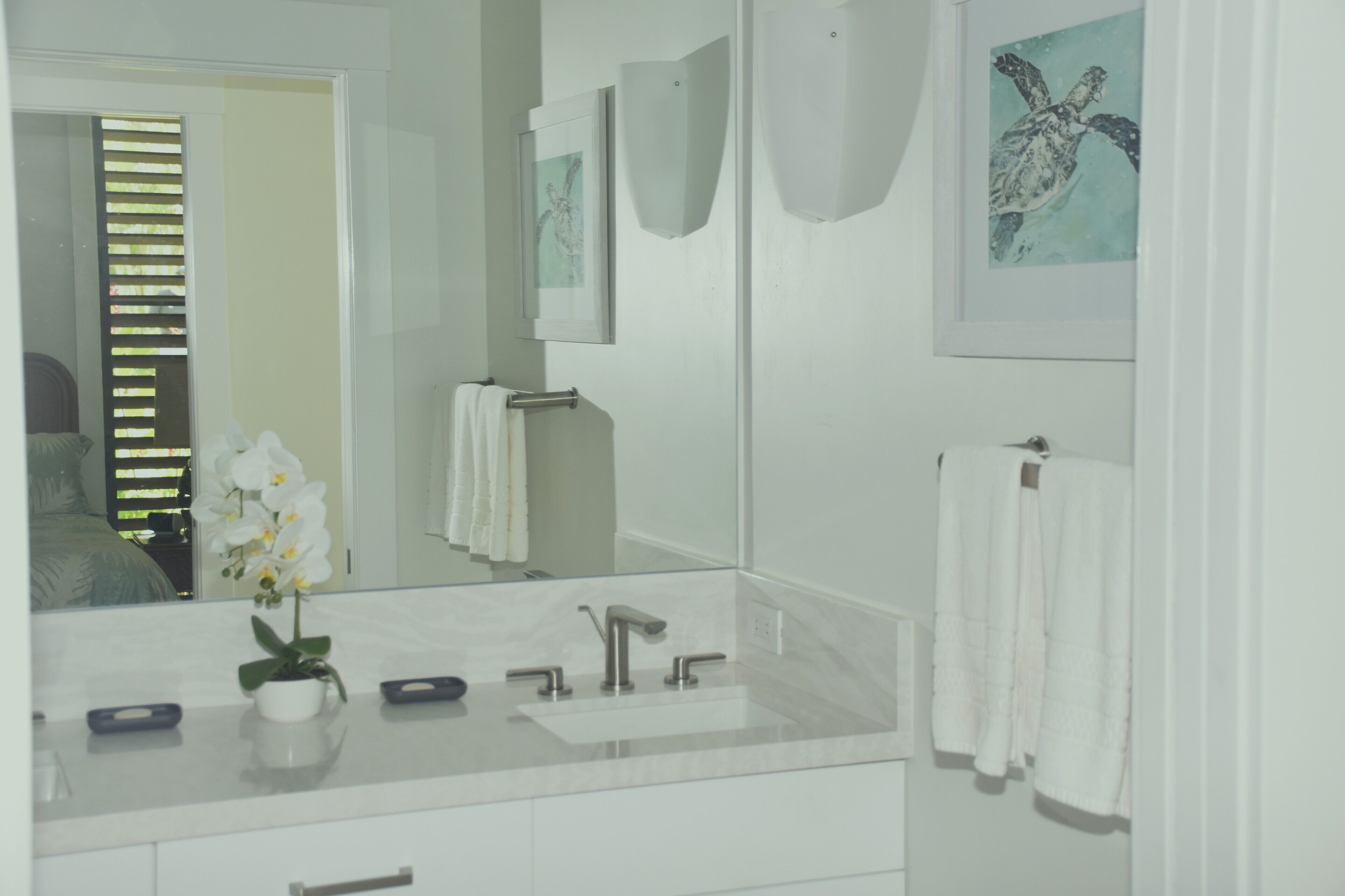 Bathtub, hair dryer, towels, soap