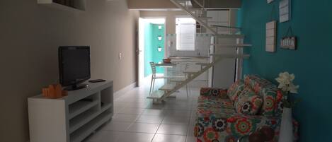 TV, DVD player, ping pong, video library