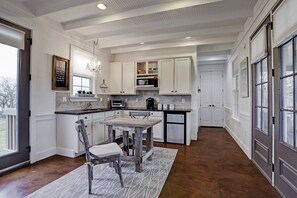 Fridge, microwave, coffee/tea maker, toaster