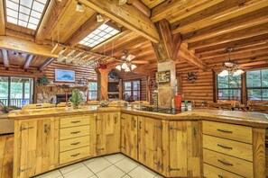 Fridge, microwave, stovetop, dishwasher - Log Cabin Sanctuary in Inverness w/ Furnished Deck (Inverness)