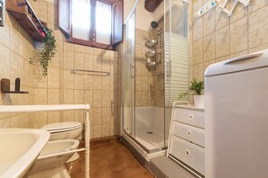 Shower, bidet, towels