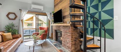 TV, fireplace, video games, stereo