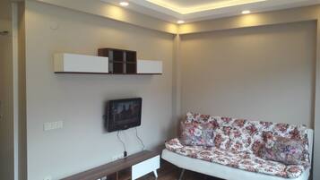 Comfort Apartment, 1 Double Bed with Sofa bed | Living area | LED TV
