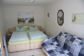1 bedroom, travel crib, WiFi, bed sheets