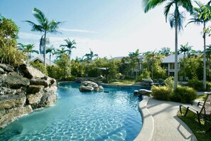 2 outdoor pools, pool umbrellas, pool loungers