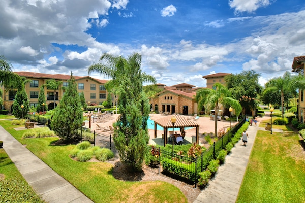Condo location is convenient to pool and clubhouse.