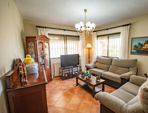 Televisión y chimenea 
