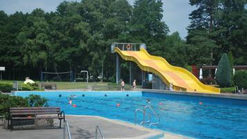 Piscina interna, piscina externa sazonal