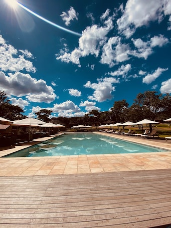 3 outdoor pools, open 7:30 AM to 8:30 PM, pool umbrellas, sun loungers