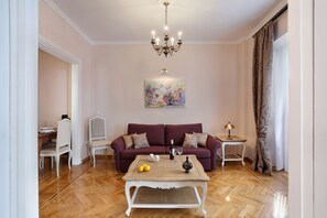 Apartment, 1 Queen Bed with Sofa bed | Living area | Flat-screen TV