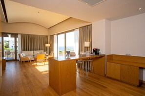 Presidential Suite, 1 Double Bed, Private Pool, Sea View (Terrace) | Living area | LCD TV