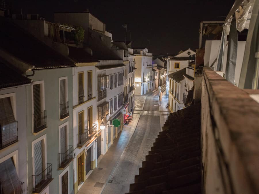 Vue sur la ville depuis l’hébergement