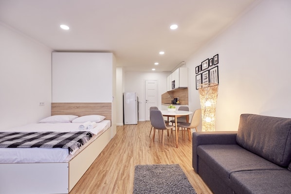 Studio (Stonghold) | Hochwertige Bettwaren, schallisolierte Zimmer, Bügeleisen/Bügelbrett