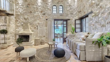 Grand Villa, 3 Bedrooms, Private Pool | Living area | Flat-screen TV, DVD player