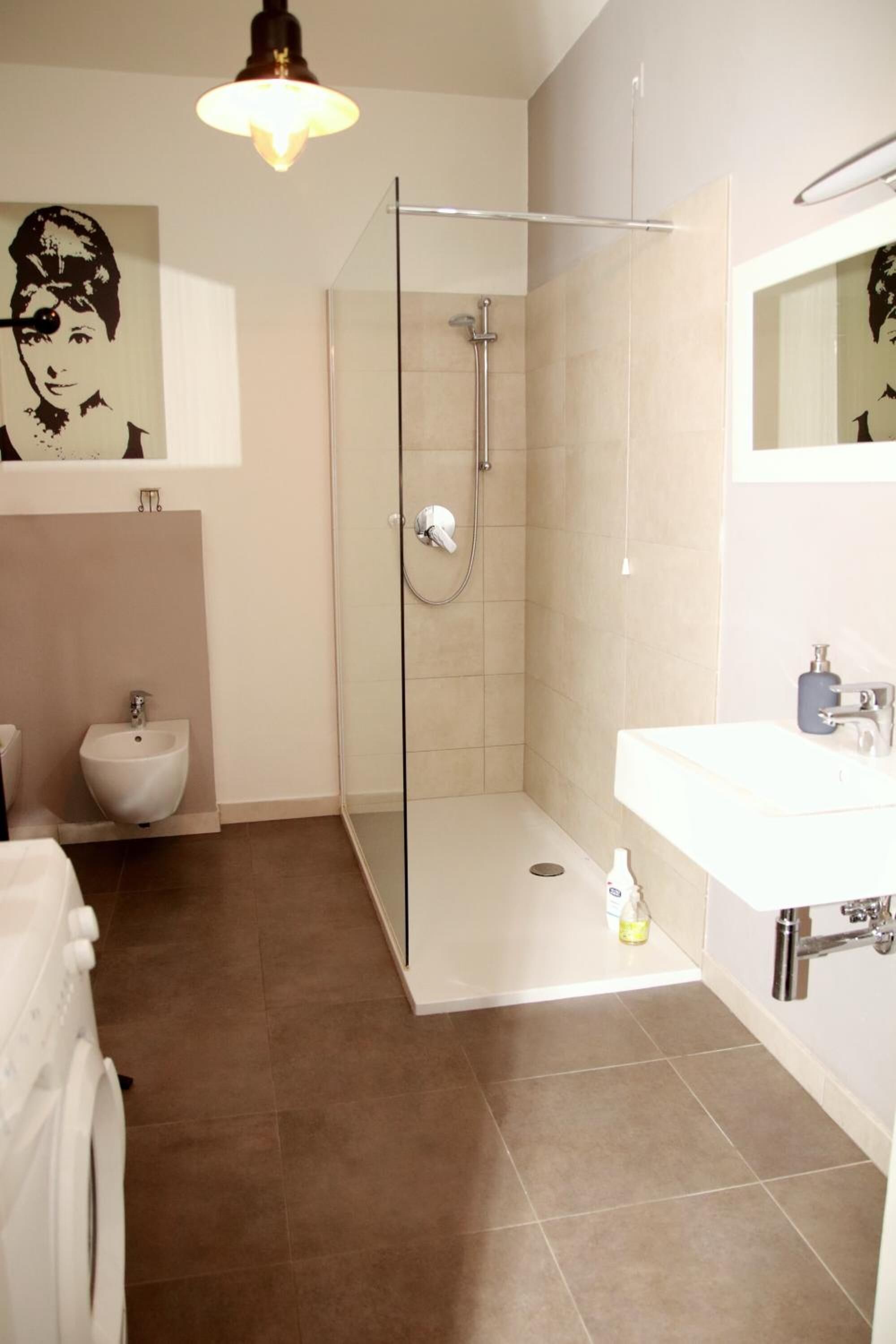 Duschwanne, Komfortbadewanne, Regendusche, Haartrockner