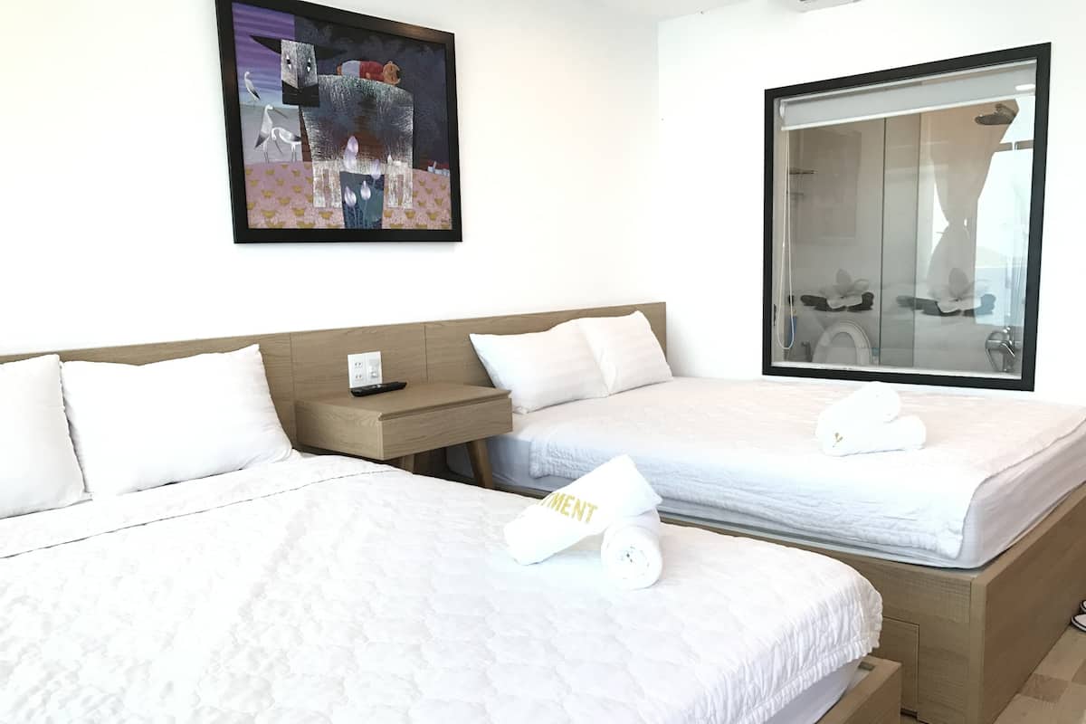 Desk, free WiFi, bed sheets