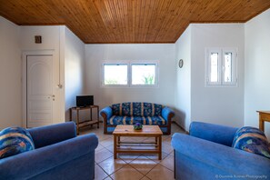 House, 2 Bedrooms | Living area | Flat-screen TV - Beach Front Villa Gousetis (Zakynthos)
