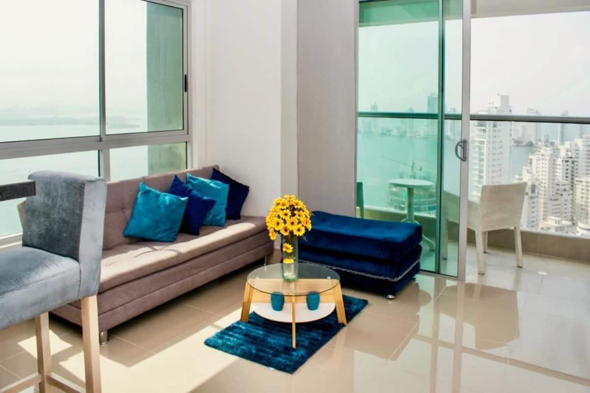 Departamento, vista al océano (3204) | Wifi gratis, ropa de cama y acceso para silla de ruedas
