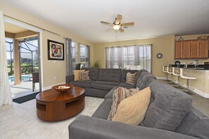 House, 6 Bedrooms | Living area | TV - Solterra - 4187 Oaktree By Fairytale VR (Davenport)