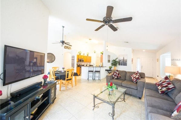 House, 4 Bedrooms | Living area | TV