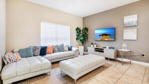 Condo, 4 Bedrooms | Living area | Flat-screen TV - Storey Lake - 4861 Clock By Fairytale VR (Kissimmee)
