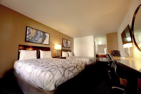 Standard Double Room, 2 Queen Beds, Courtyard View | Individually furnished, desk, laptop workspace, soundproofing