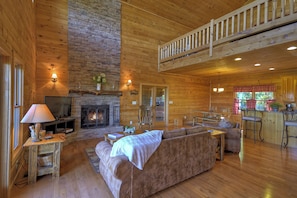 TV, fireplace, DVD player