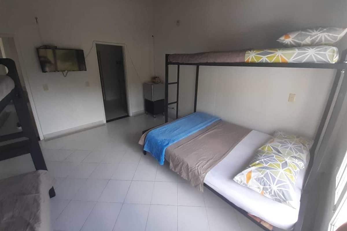 Blackout curtains, free WiFi, bed sheets