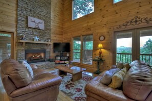 TV, fireplace, stereo
