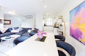 Deluxe Apartment, 3 Bedrooms, Beach View | Living area | Flat-screen TV - Resort Style Living Minutes from City (Larrakeyah)