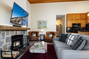 TV, fireplace, table tennis