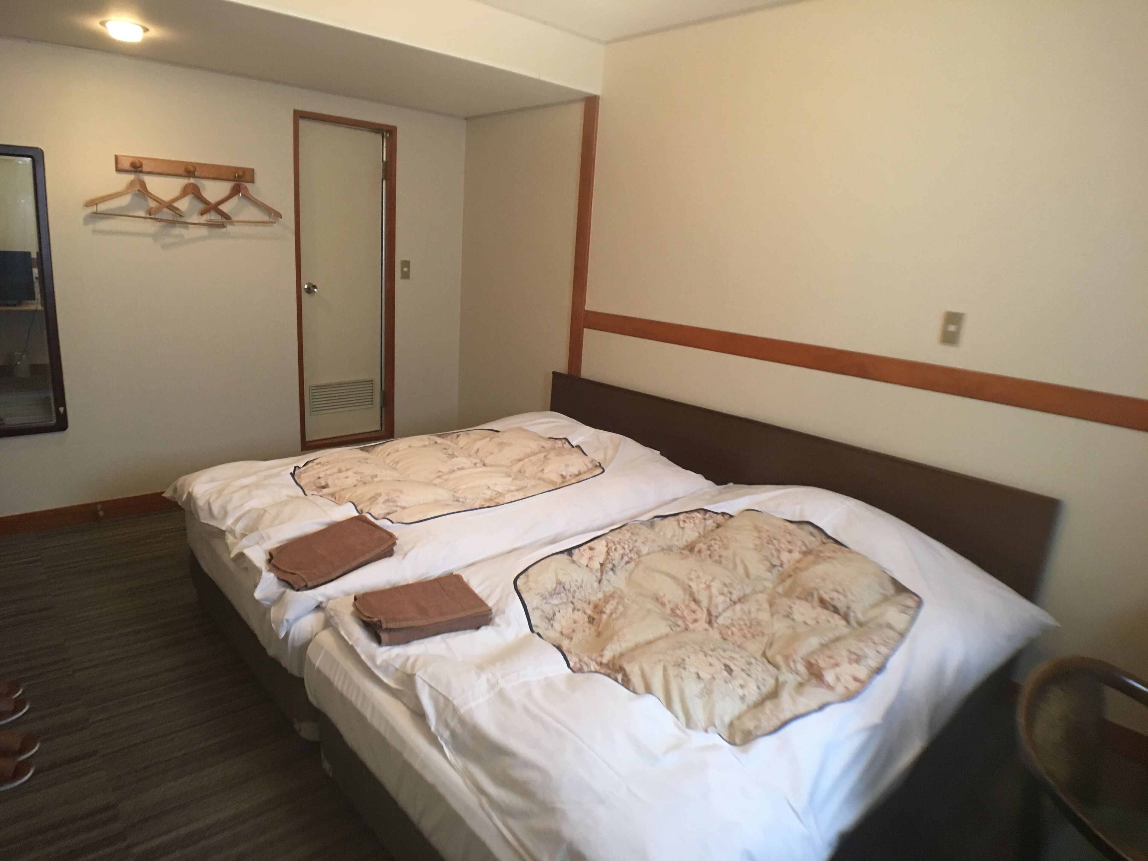 Desk, free WiFi, bed sheets