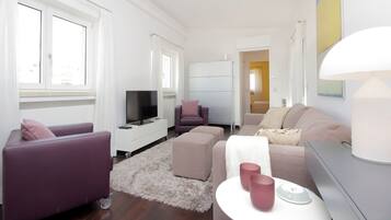 Apartment, 2 Bedrooms, City View | Living area | Flat-screen TV