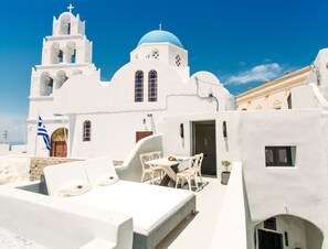 Luxe villa, niet-roken, uitzicht op zee | Terras