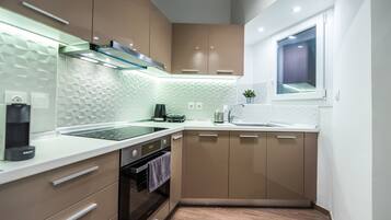 City Apartment, 2 Bedrooms | Private kitchen | Fridge, oven, stovetop, dishwasher