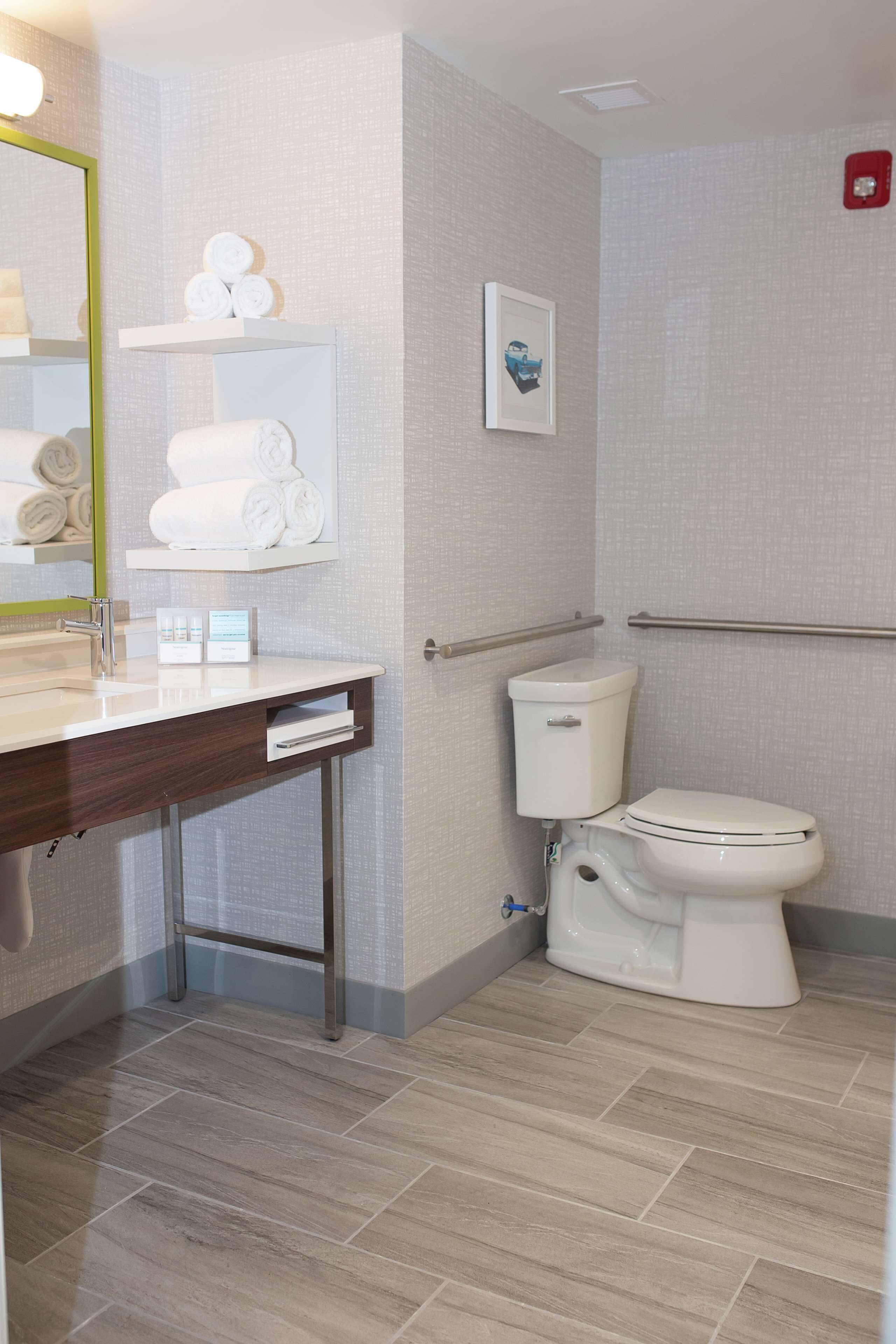 free toiletries, hair dryer, towels