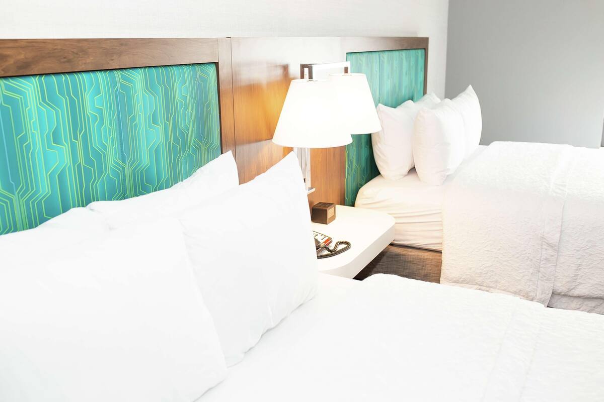 Premium bedding, desk, blackout curtains, iron/ironing board