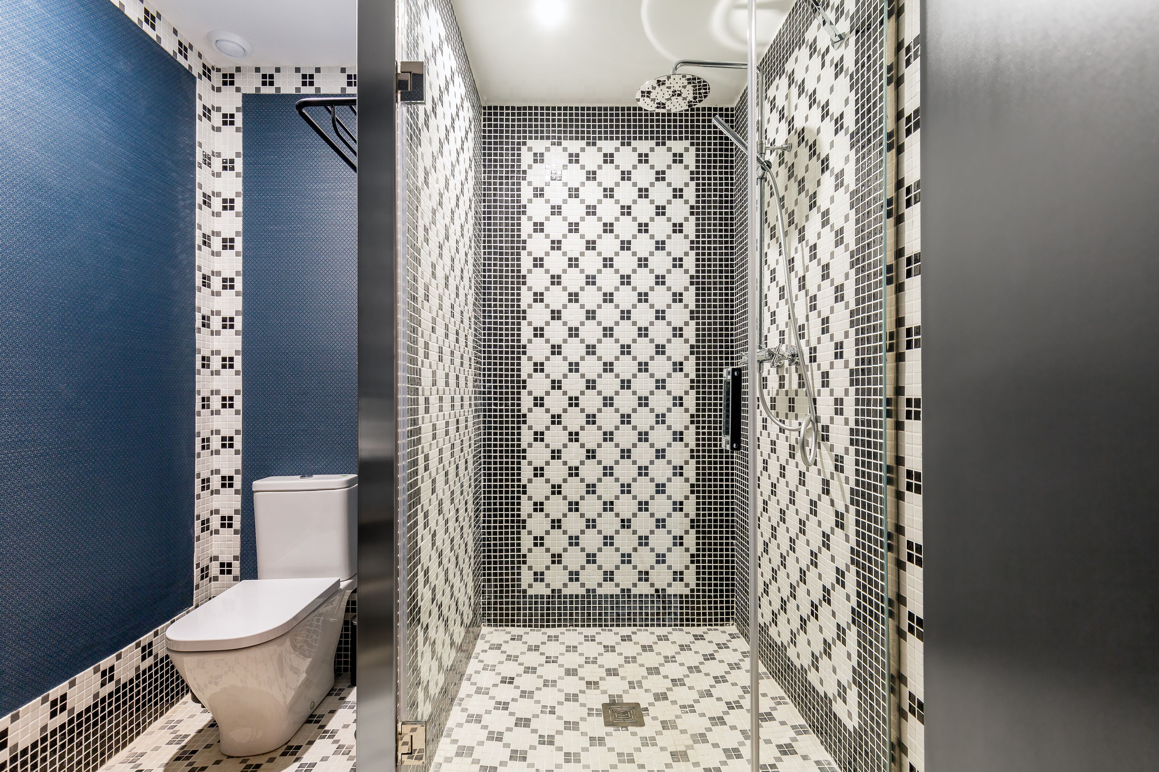 shower, eco-friendly toiletries, hair dryer, towels