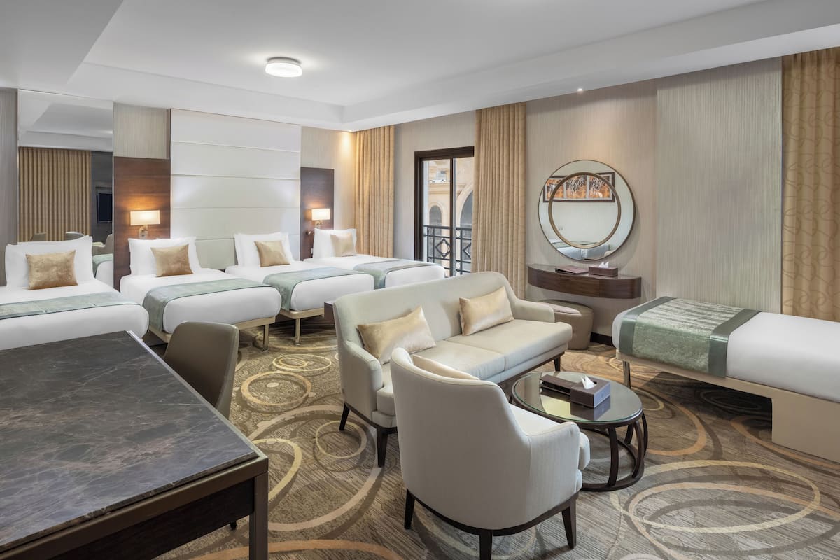 Junior Suite, Multiple Beds | 1 bedroom, premium bedding, in-room safe, desk