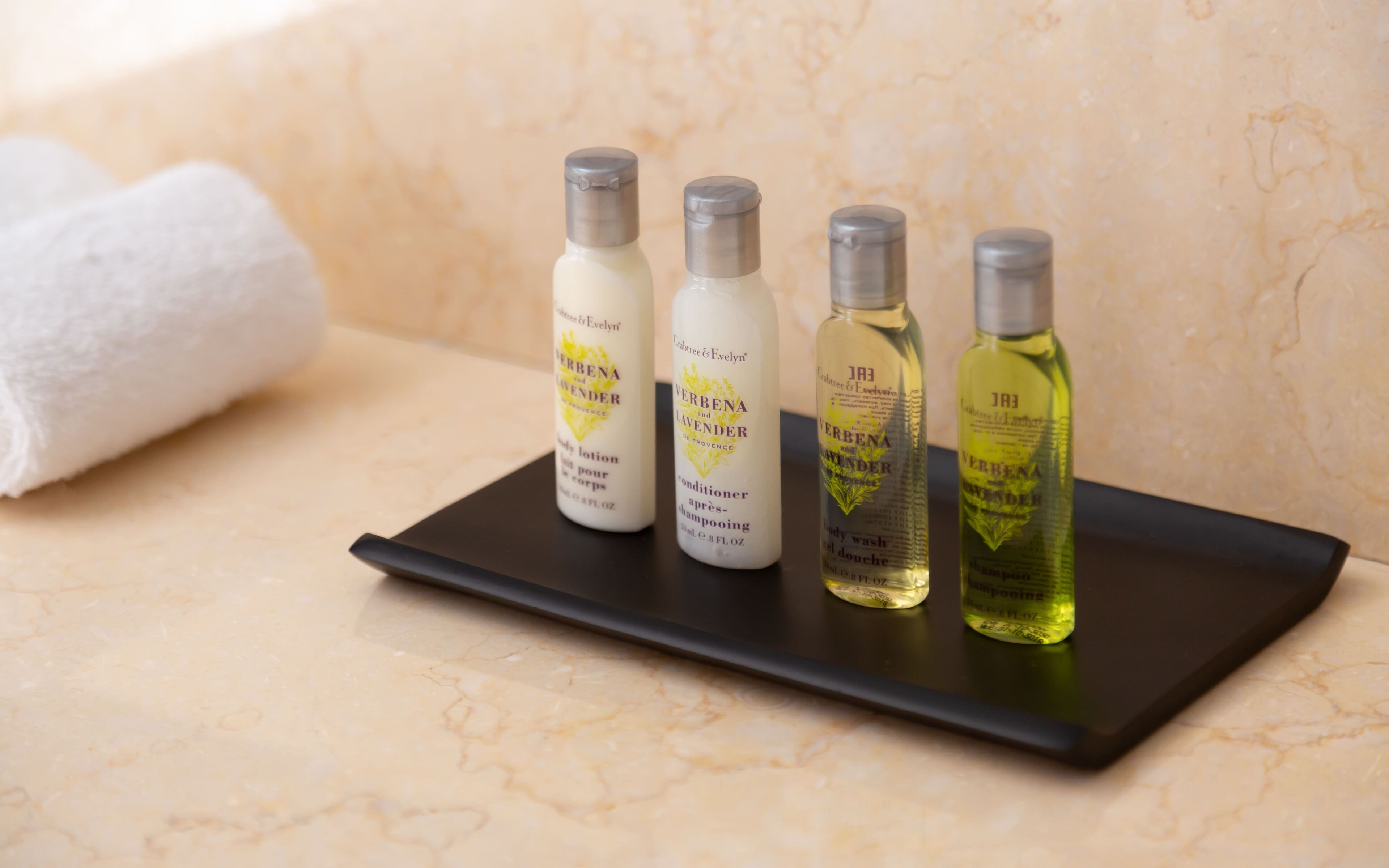 free toiletries, hair dryer, bathrobes, slippers