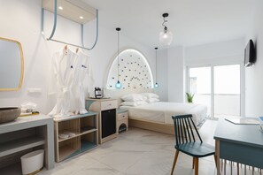 Egyptian cotton sheets, premium bedding, pillowtop beds, minibar - Mylos Luxury Escape - Adults Only (Rhodes)