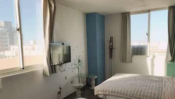 Blackout curtains, rollaway beds, free WiFi, bed sheets