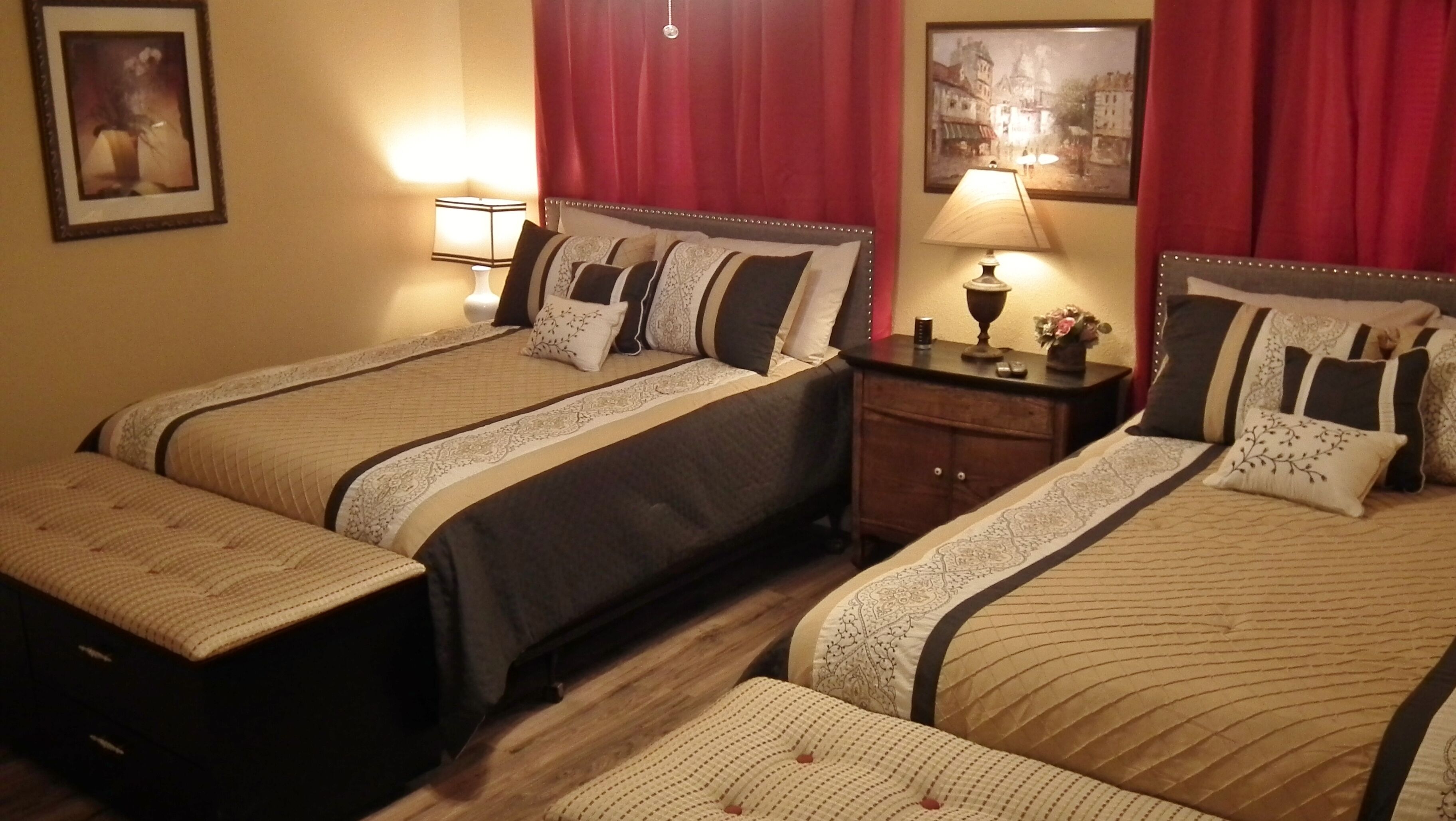 Iron/ironing board, travel crib, free WiFi, bed sheets