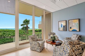 Condo, 1 King Bed with Sofa bed (Beachfront condo with huge views/pool) | Living room | Flat-screen TV - Beachfront Condo With Huge Views/pools/tennis/grills (Marco Island)