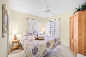 Condo, 1 King Bed (Bungalow-style beachfront condo with ) | 1 bedroom, iron/ironing board, bed sheets