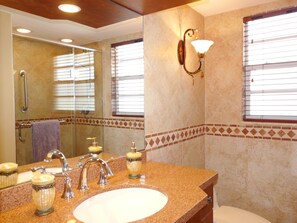 Condo, Multiple Beds (Sands of Marco A-103) | Bathroom | Free toiletries, hair dryer, towels