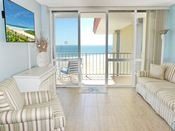 Condo, 1 King Bed with Sofa bed (Tradewinds 1201) | Living area | Flat-screen TV - Tradewinds 1201 (Marco Island)