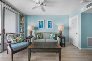 Condo, 1 King Bed (Unique beachfront condo with panorami) | Living area