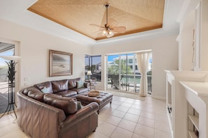 House, Multiple Beds (Waterfront home with pool, spa and bo) | Living area - Waterfront Home With Pool, spa and Boating Access (Marco Island)