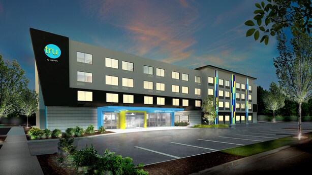 Bagian depan properti - sore/malam
